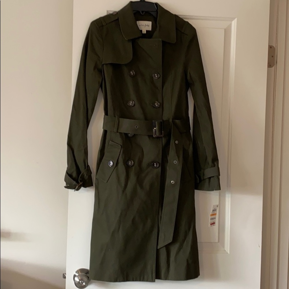 army green trench coat